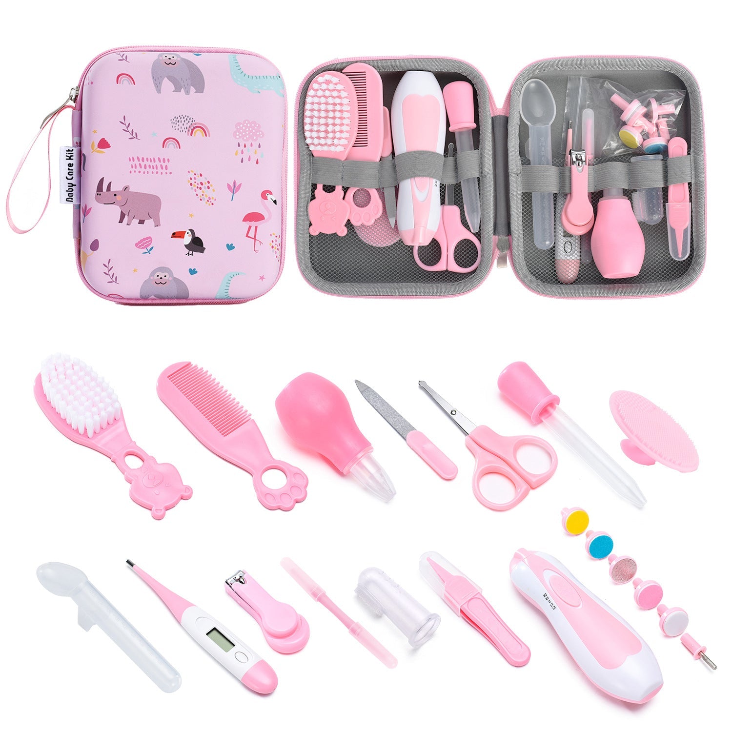 Baby Care Kit Pink - 20 Piece Grooming Set