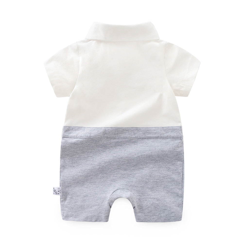 Short sleeved jumpsuit for baby boys