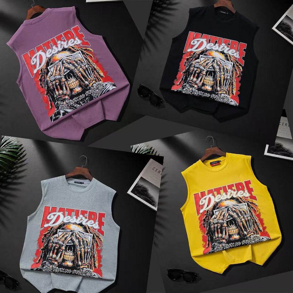 Goodieston Crime skull balaclava graphic tank top