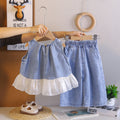 Baby girl denim vest two-piece set