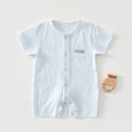 Baby Summer Short Sleeve Romper – Jacquard & Embroidered Cotton Jumpsuit (Style B)