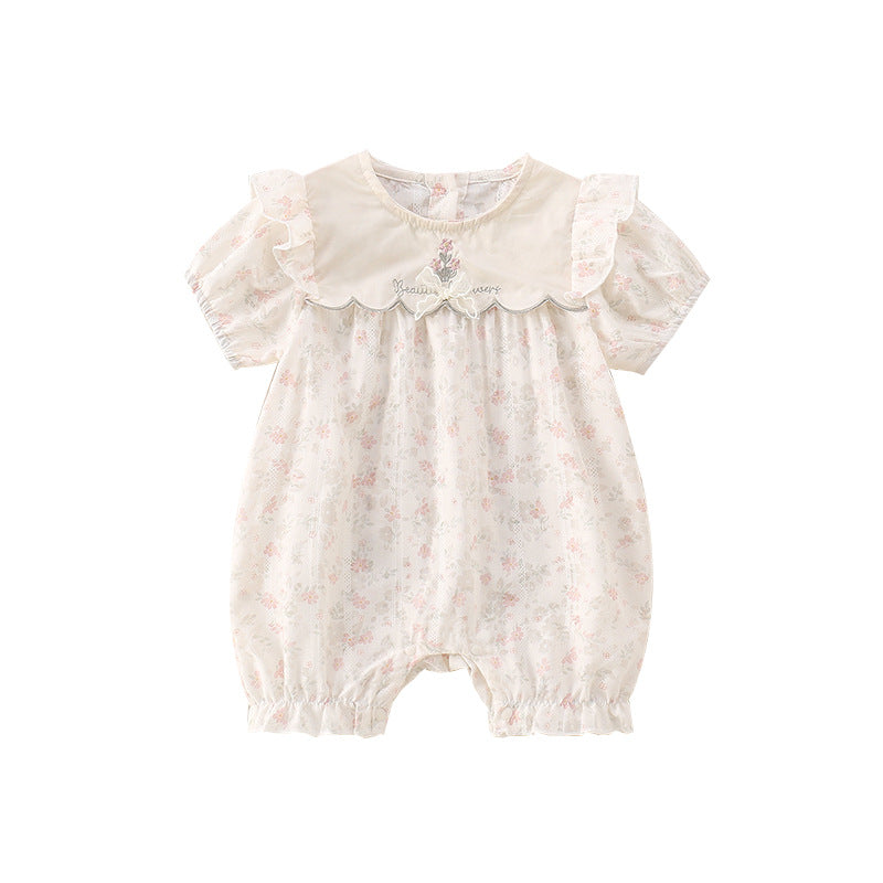 Baby Short Sleeve Onesie Cute Girl Outfit Cartoon Baby Clothing Lightweight Newborn Infant Romper for Outdoor Wear
