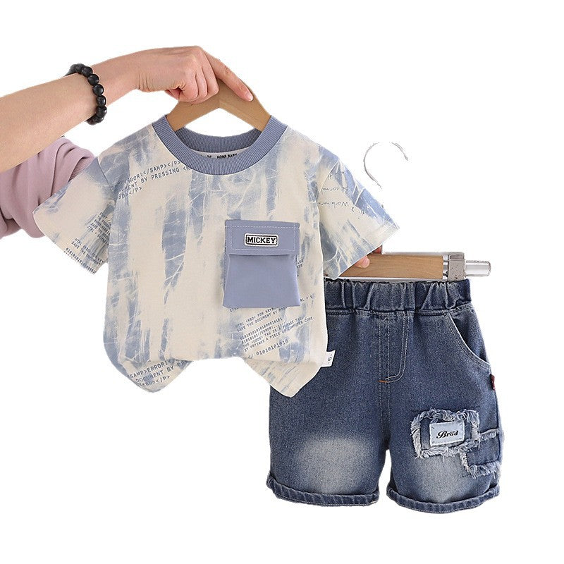 Thin children's baby summer two-piece set