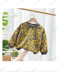 Kids SALE graphic letter sweatshirt in white cream and yellow