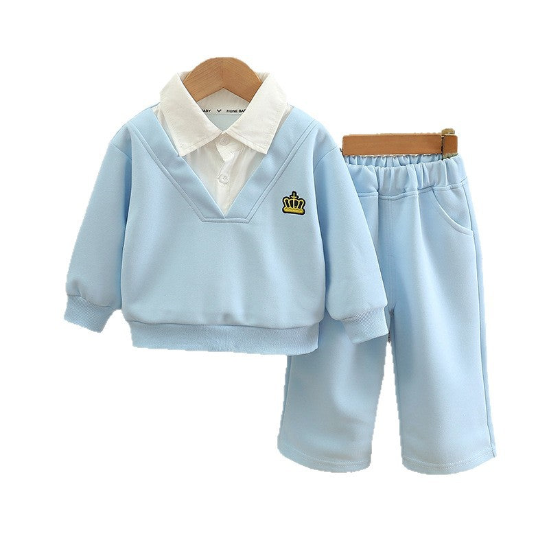 Baby children's clothing casual baby long sleeved two-piece set