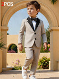 Boys Khaki 2-Piece Tuxedo Suit Set | Pack of 12 | Unit Price $11 | Mix-GC-117