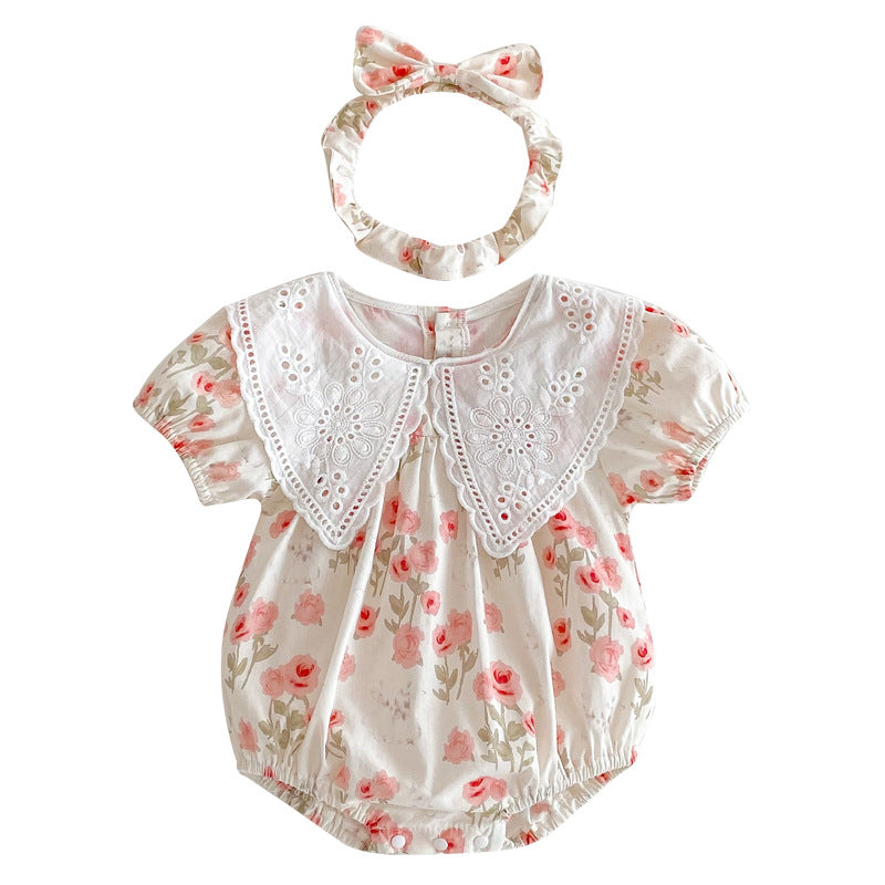 Cute Short Sleeve Dress for Baby Girls Summer Outfit Baby Romper Onesie Sister Matching Set