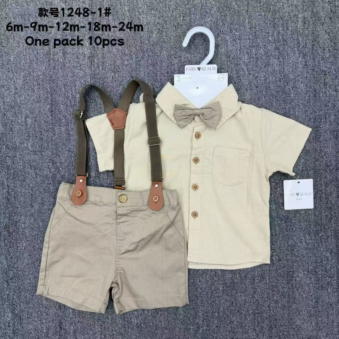 Baby Boy Gentleman Suspender Set – Wholesale | $9.71/Set | Style #1248-1 | MOQ 1 Pack (10 Pcs) | Sizes 3M-24M