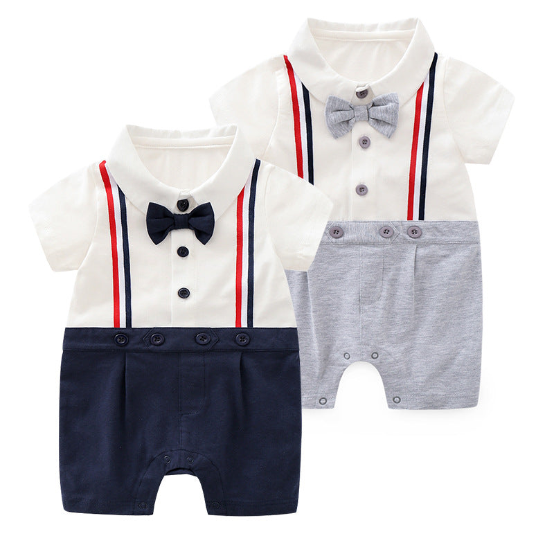 Short sleeved jumpsuit for baby boys