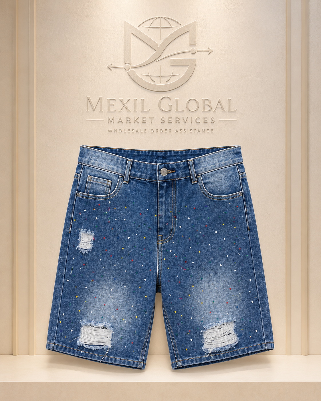 Men's Spider Graphic Denim Shorts
