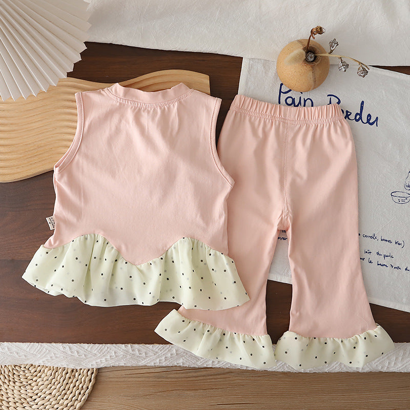 Two piece set of summer clothes for baby girls