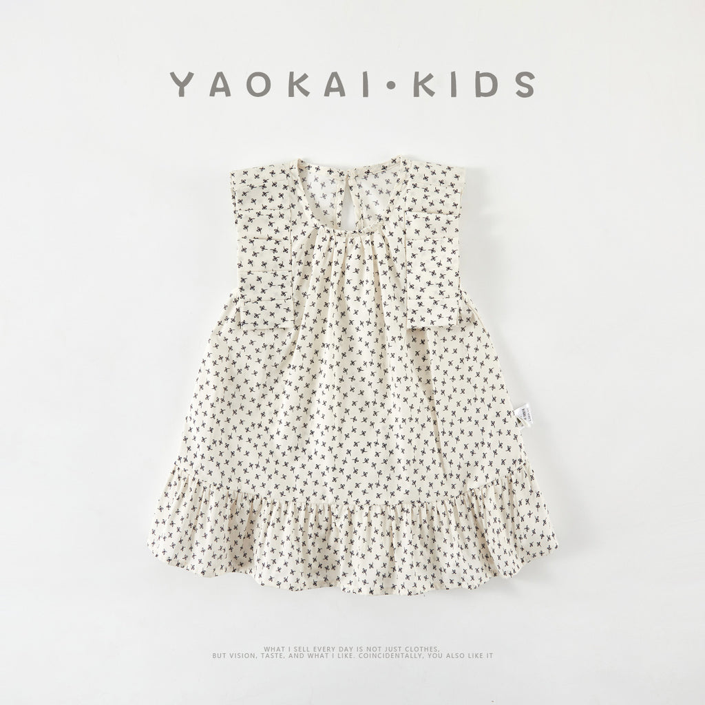 Cute Dress for Baby Girls, Lightweight with Patchwork Sleeves