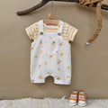 Cute Baby  Lightweight Stripe Print Romper, Fresh Orange Pattern Newborn Baby Clothes