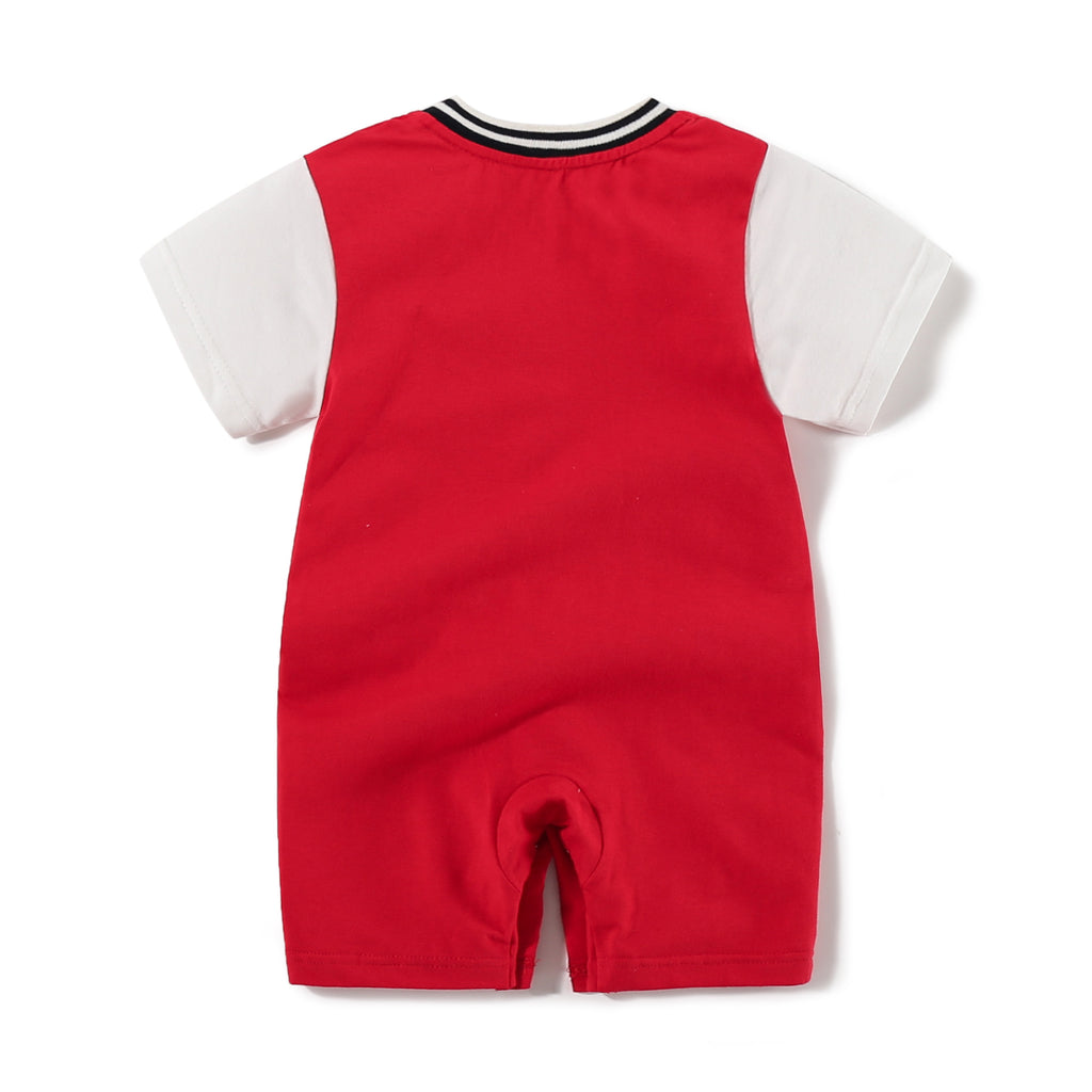 Baby Unisex Short Sleeve Romper – Round Neck Button Jumpsuit