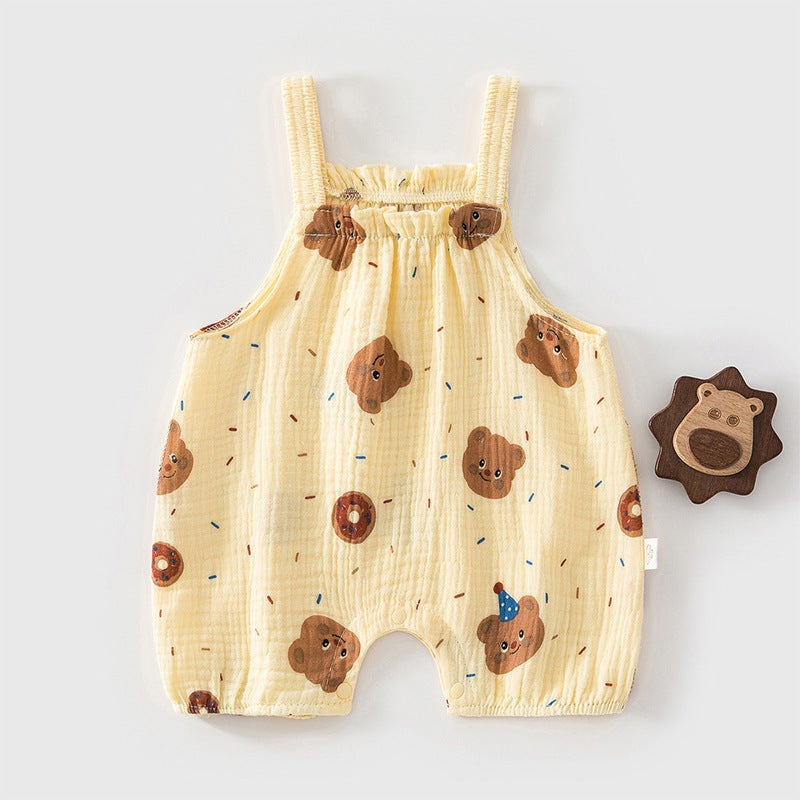 Baby Strap Crawler Clothing Summer Baby Small Floral Strap jumpsuit