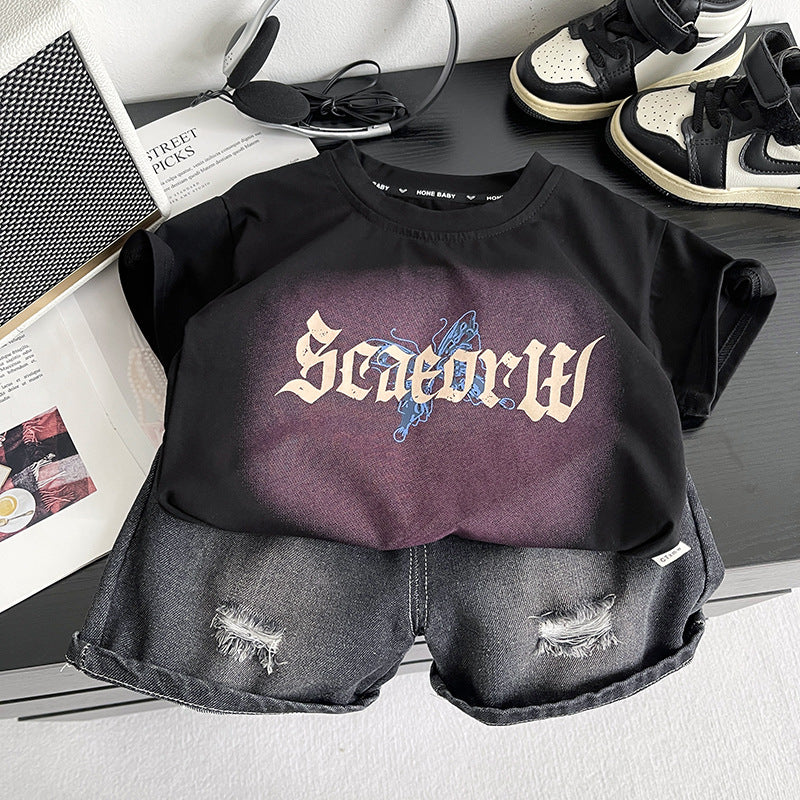 Thin summer baby clothes two-piece set