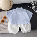 Striped short sleeved baby two-piece set