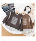 Kids Indifferent Cool Kids letter print sweatshirt in cream and khaki