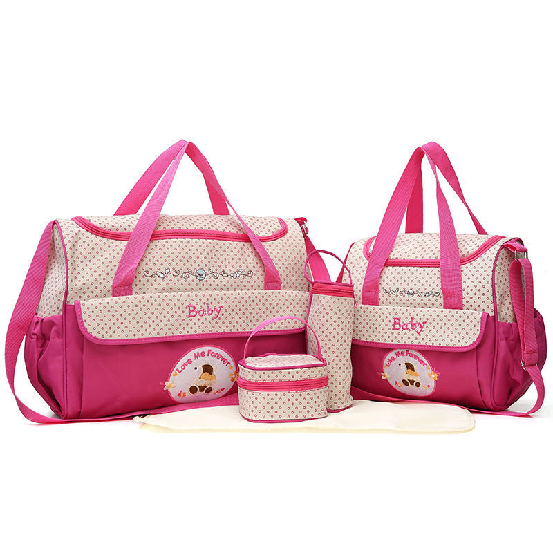 5-Piece Baby Diaper Bag Set - Pink
