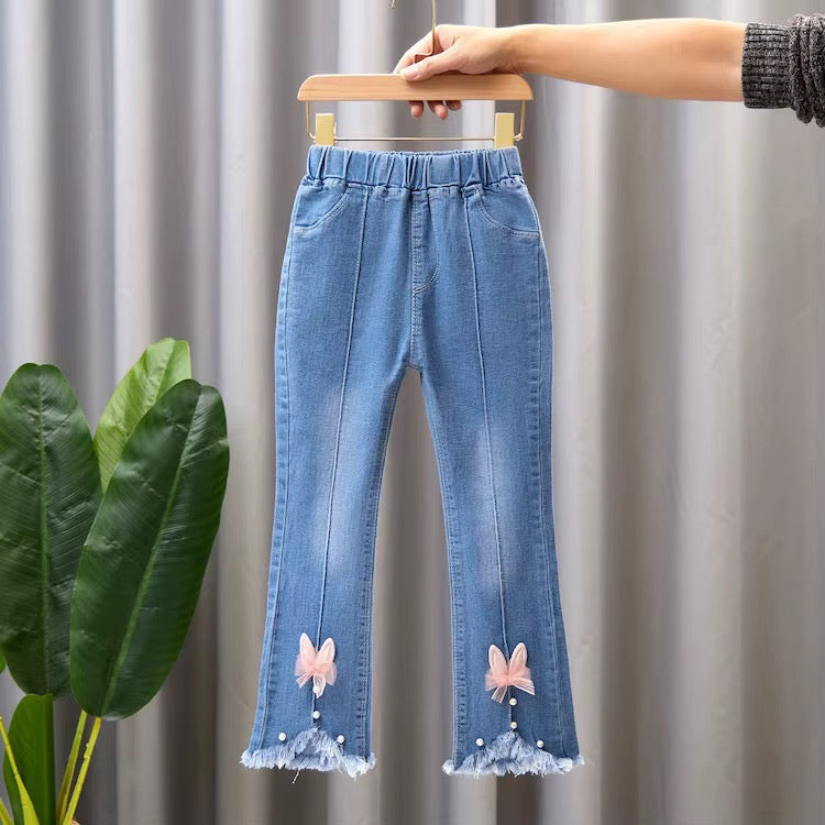 Girls' Embroidered Denim Jeans – Mixed Styles & Sizes | MOQ 50 Units | Unit Price $5.50