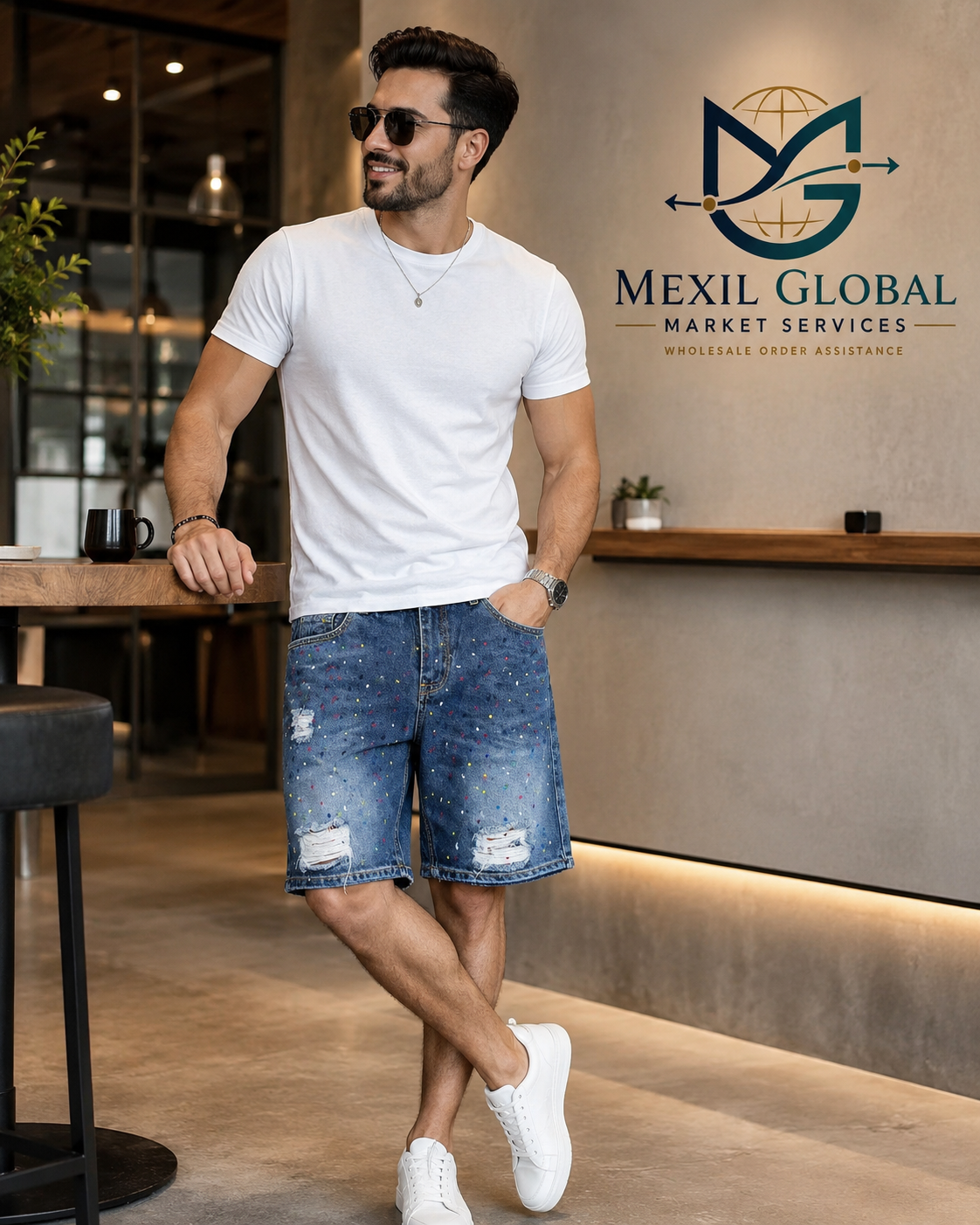 Men's Spider Graphic Denim Shorts
