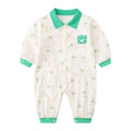 Spring and Autumn  Thin Cotton Baby Onesie, Cartoon Cute Goose Long Sleeve Baby Turn-down Collar Casual Baby Romper