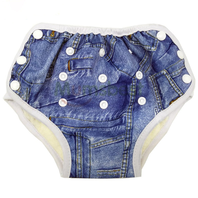 Baby AIO Training Pants Washable Baby Cloth Nappy With Cotton Insert Reusable Cloth Diapers For 10-18kg Babies