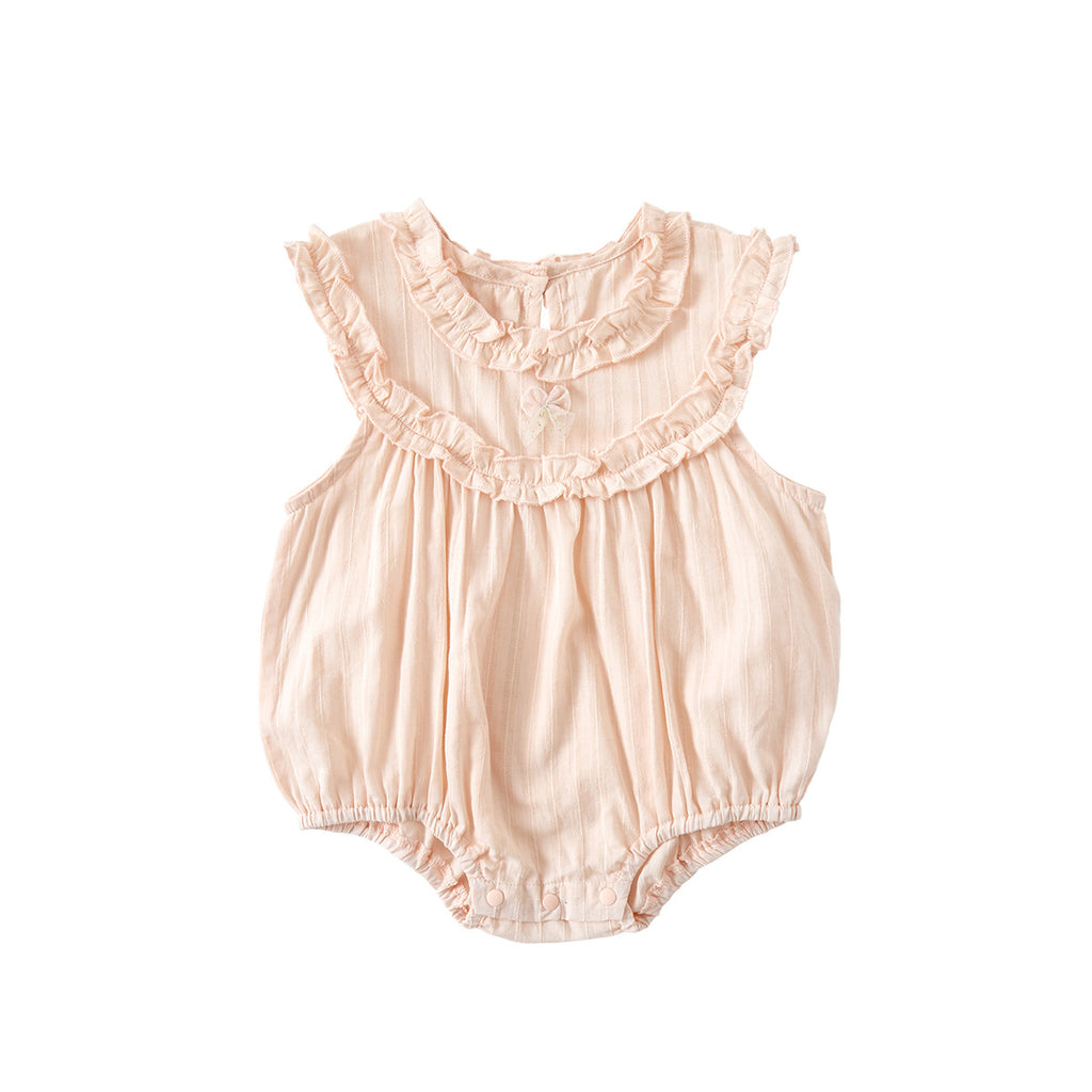 Cute Ruffled Collar Baby Romper for Girls Baby Bodysuit with Sweet Design