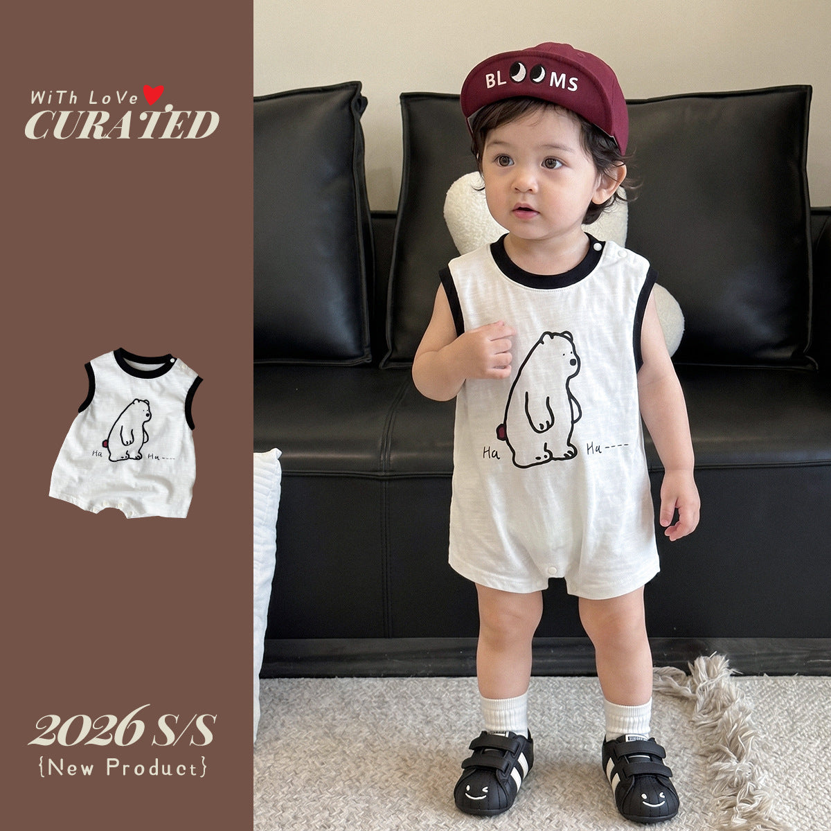 Lightweight Breathable Cartoon Print Baby Crawling Suit