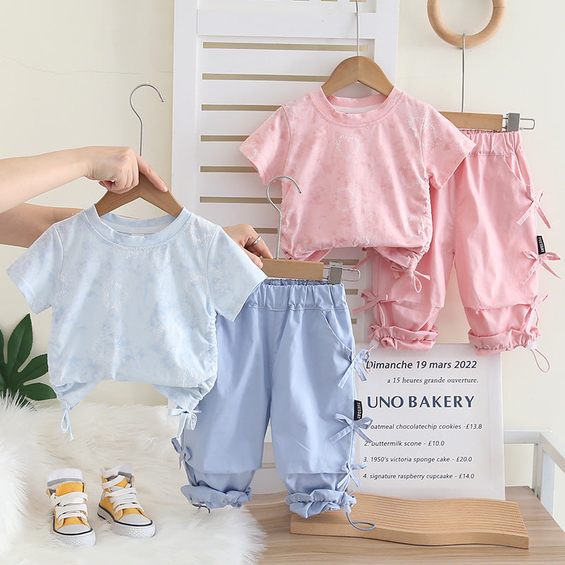 Baby summer short sleeved two-piece set
