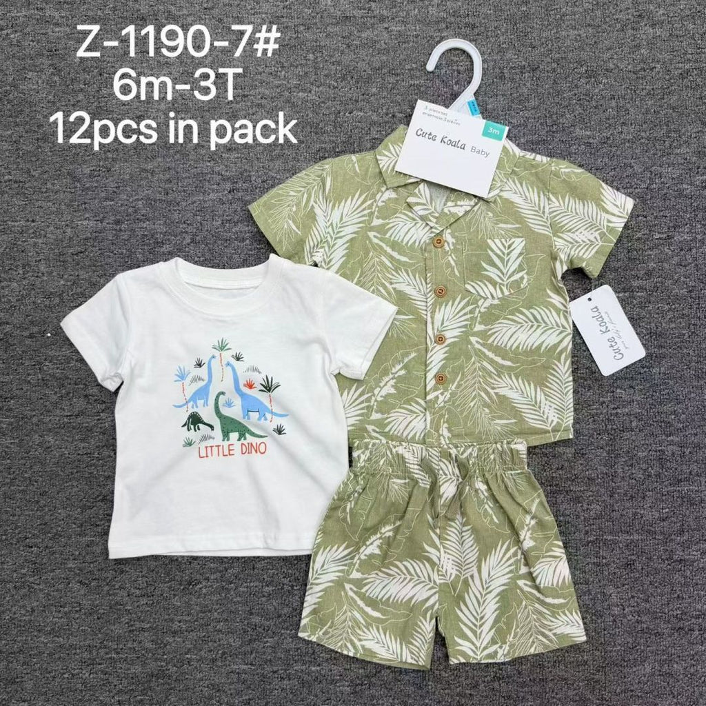 baby boys 3pcs set Size 6m-9m-12m-18m-24m-3y moq 12set each color