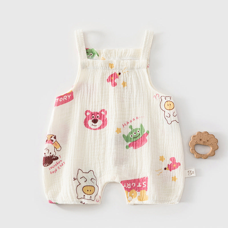 Baby Strap Crawler Clothing Summer Baby Small Floral Strap jumpsuit