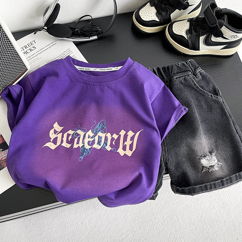 Thin summer baby clothes two-piece set