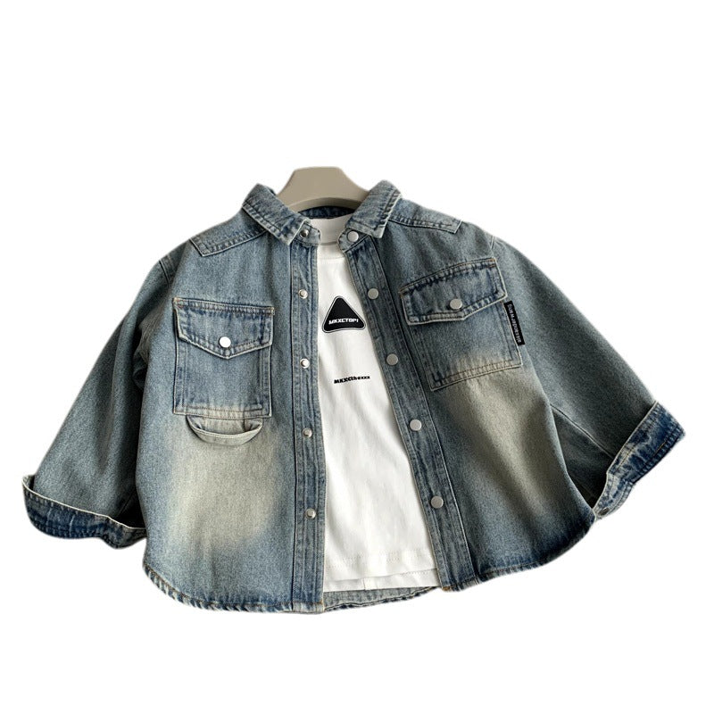 Cowboy jacket children's spring baby girl's clothing