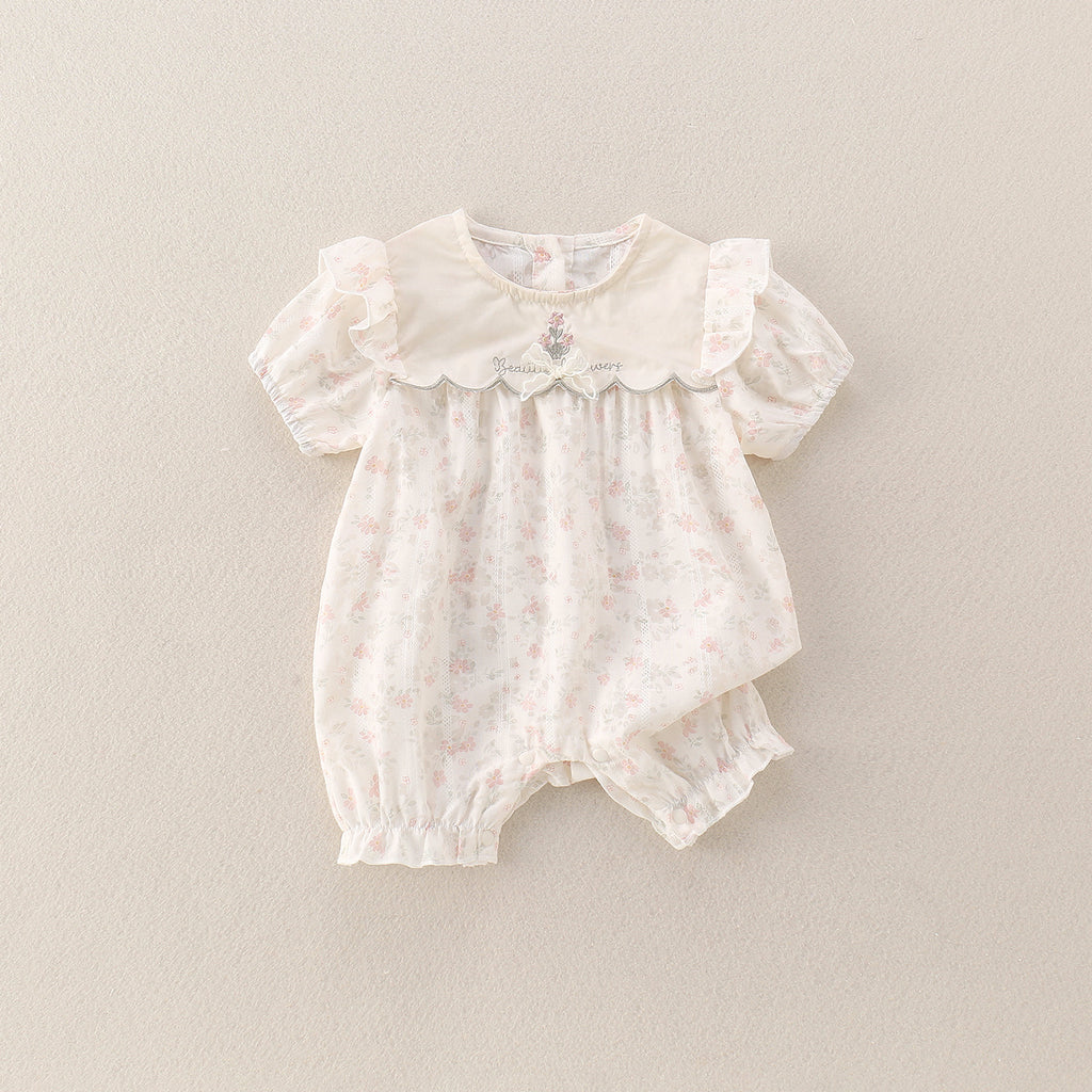Baby Short Sleeve Onesie Cute Girl Outfit Cartoon Baby Clothing Lightweight Newborn Infant Romper for Outdoor Wear