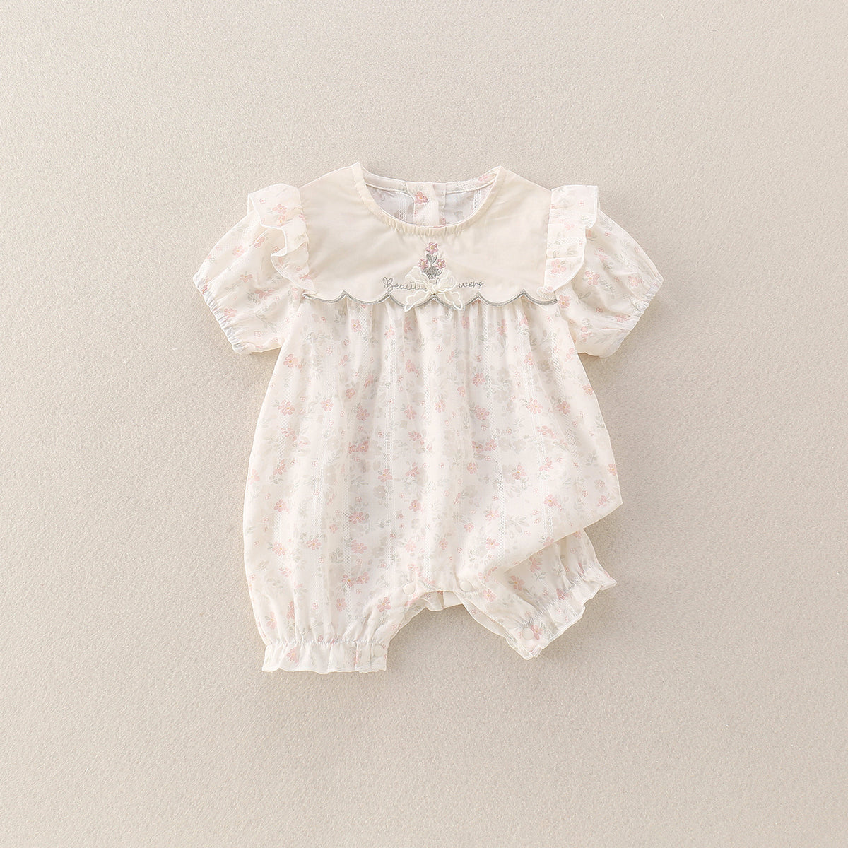 Baby Short Sleeve Onesie Cute Girl Outfit Cartoon Baby Clothing Lightweight Newborn Infant Romper for Outdoor Wear