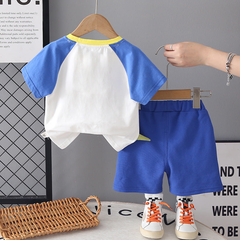 Baby Summer Baby Children's Cartoon Short Sleeve Two Piece Set