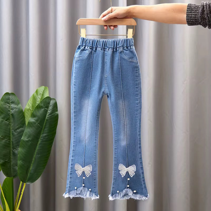 Girls' Embroidered Denim Jeans – Mixed Styles & Sizes | MOQ 50 Units | Unit Price $5.50