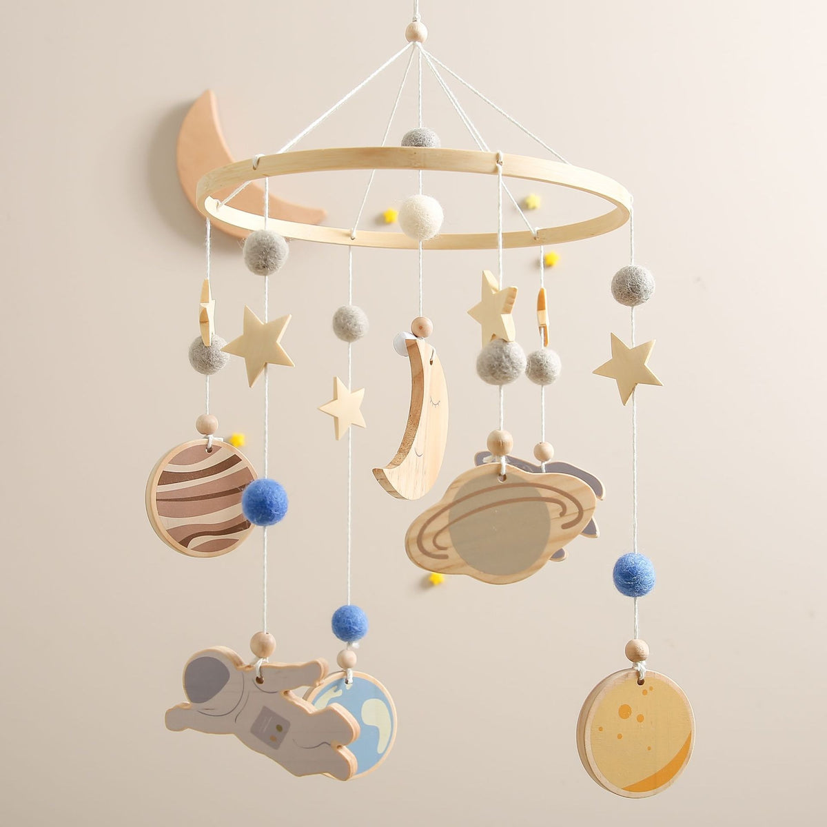 Baby Crib Wind Bell — Soothing Wooden Bed Hanging Toy for Infants & Toddlers (0-3 Years)
