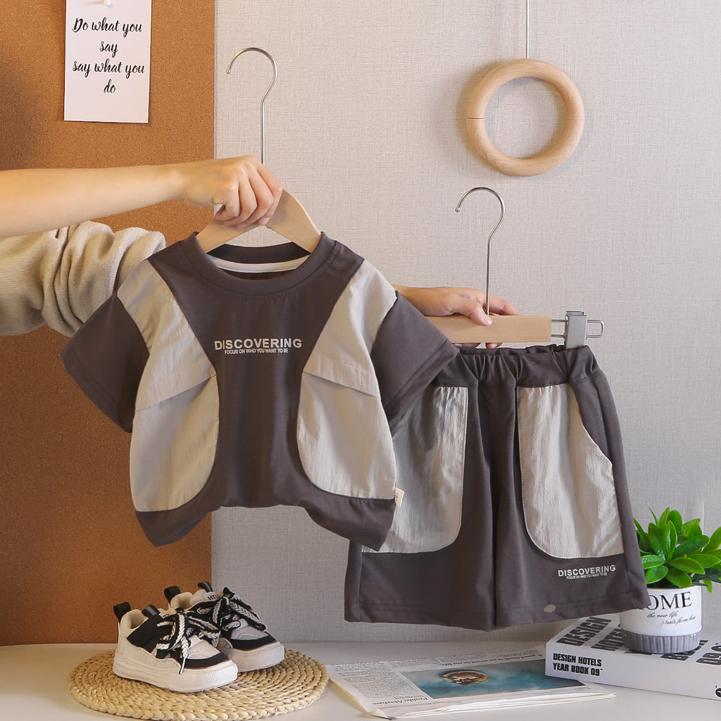 Short sleeved shorts baby two-piece set