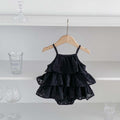 Summer baby girl floral spaghetti strap romper, baby fresh lace dress, newborn baby full moon outfit