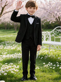 Boys Black 3-Piece Tuxedo Suit Set | Pack of 12 | Unit Price $11 | Mix-GC-128