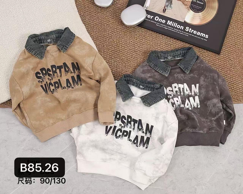 Kids Sequin Letter Sweatshirt – Sizes 90-130