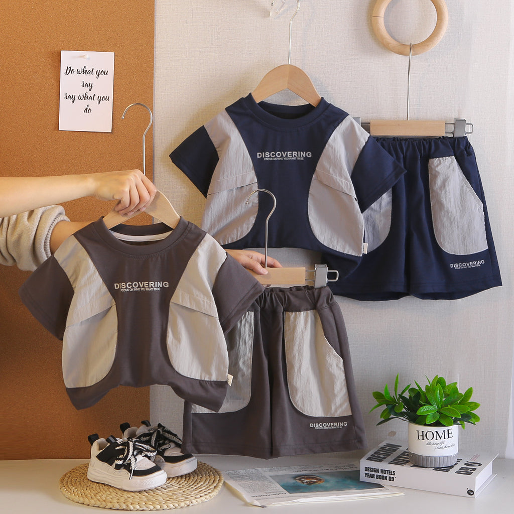 Short sleeved shorts baby two-piece set