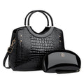 Handbag snake patterned mother and child bag shiny leather platinum bag
