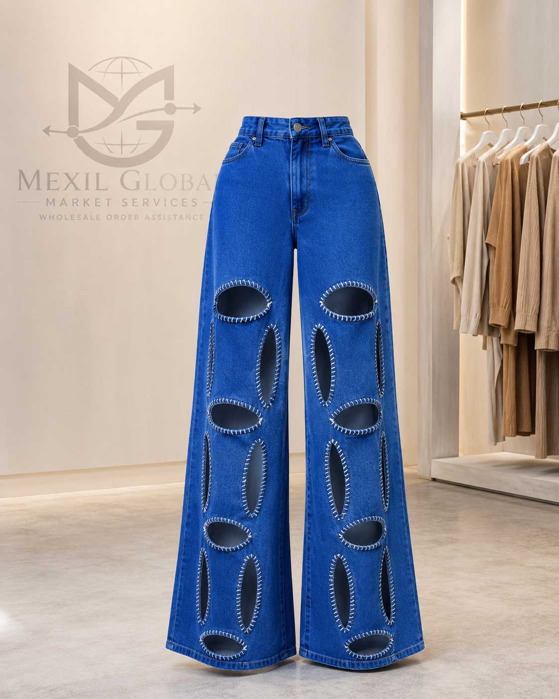 Women's Designer Long Jeans — Elegant & Bestselling Style | Bulk Wholesale (MOQ 100 pcs)