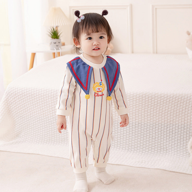 Baby Autumn Cotton Romper for Girls, Stylish Onesie for Newborns, Spring and Autumn Clothing for Baby Boys