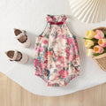 New Retro Printed Baby Summer Outfit Newborn Clothes Sleeveless Baby Romper 3D Heart Baby Clothing