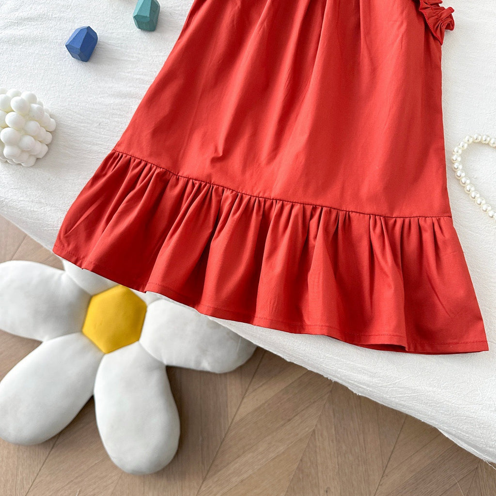 Clothing  Cute Princess Dress for Girls, Ruffle Hem, Sleeveless Backless Dress, Children's Fashion Dress, Summer Casual Wear