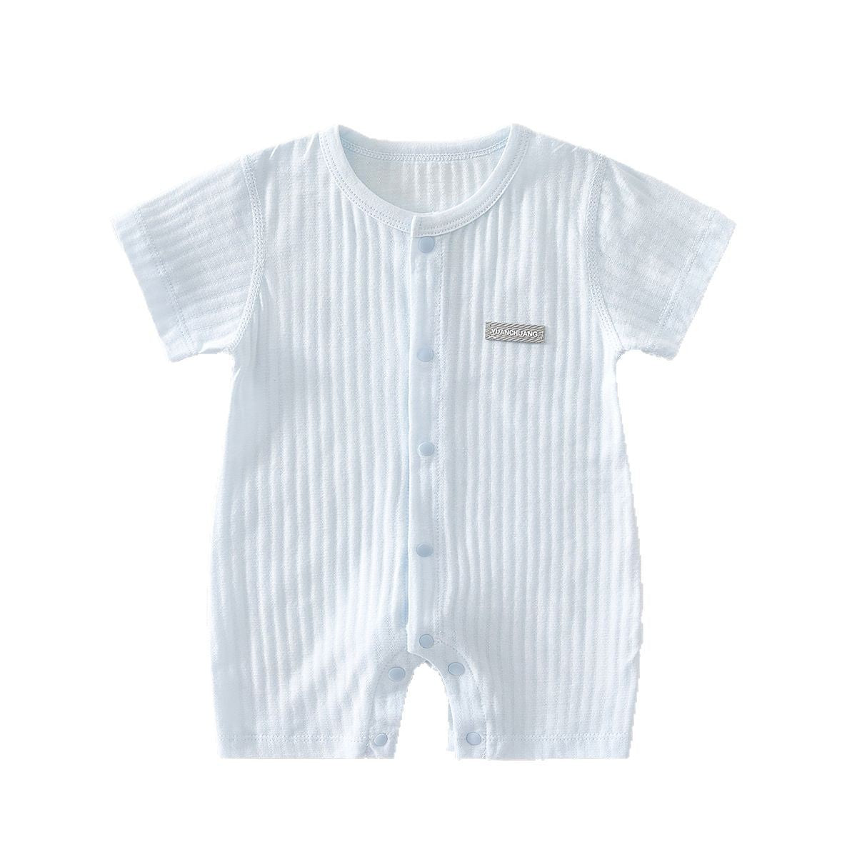Baby Summer Short Sleeve Romper – Jacquard & Embroidered Cotton Jumpsuit (Style B)